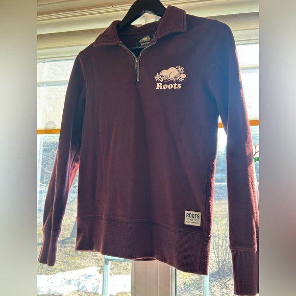 Roots Size XXS Maroon Crew Neck Sweater - Picture 2 of 3